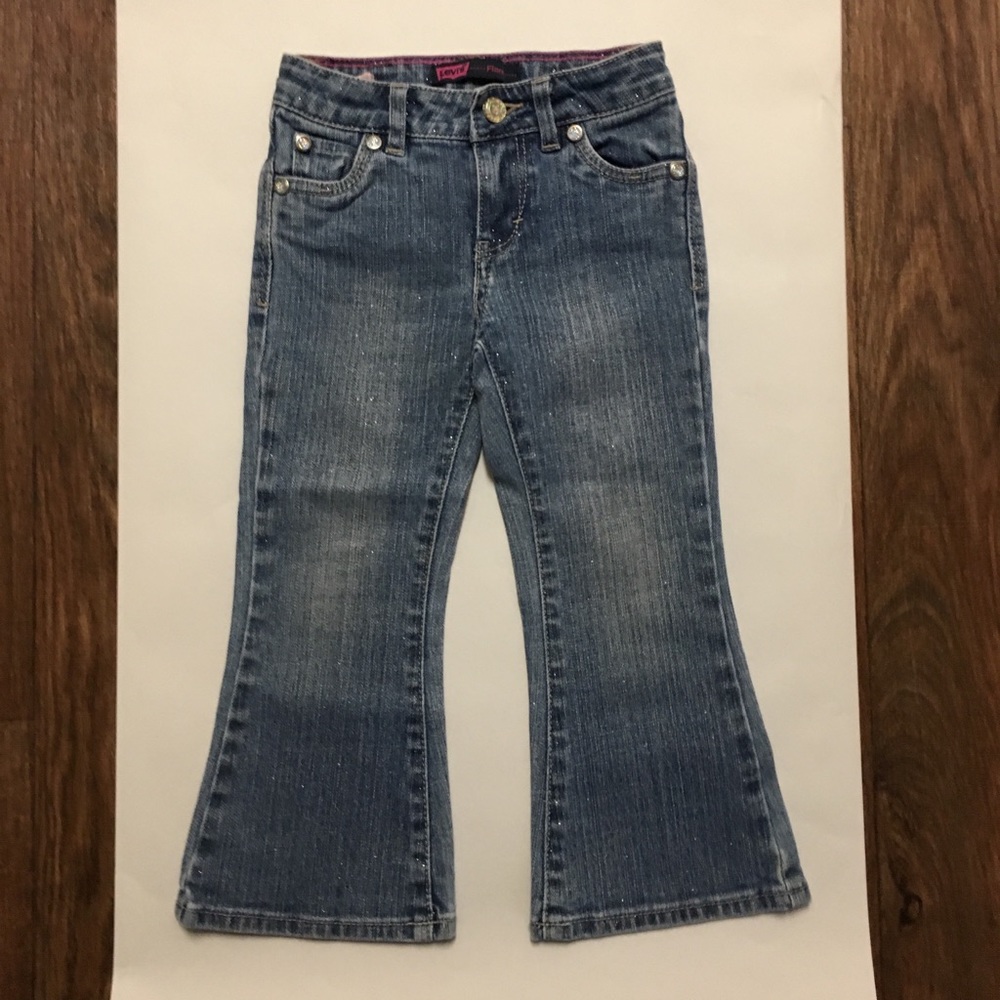 3T toddler girls sparkling Levi Flare jeans
